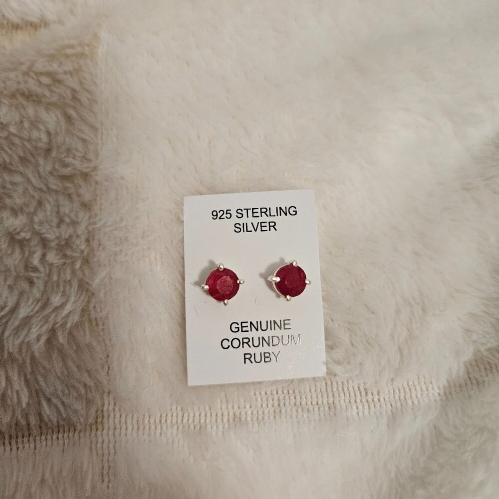 Ruby stud earrings